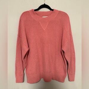 Aerie Coral Oversized Crew Neck Sweater